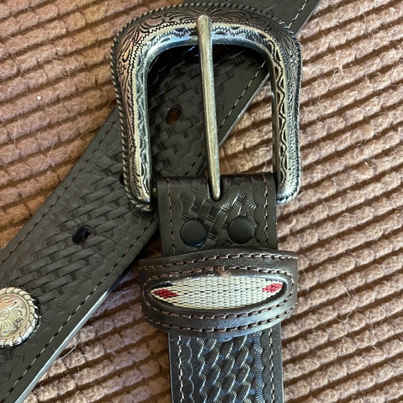 PRICe DROP! Striking Boho Faux leather western belt - Picture 9 of 11